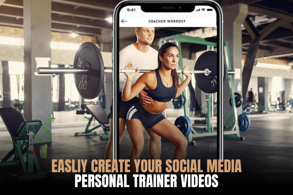 Personal trainer filming fitness coaching video