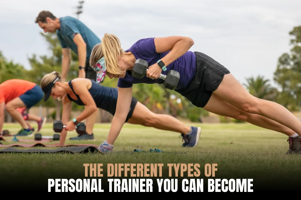 Different types of personal trainers coaching clients